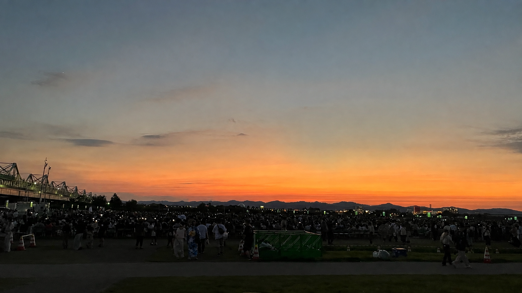 長岡花火 ベンチ席A 最前列からの景色